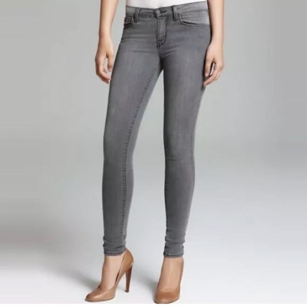 J Brand Super Skinny Onyx Gray Jeans - Size 26 - Premium Stretch Denim - Picture 2 of 10